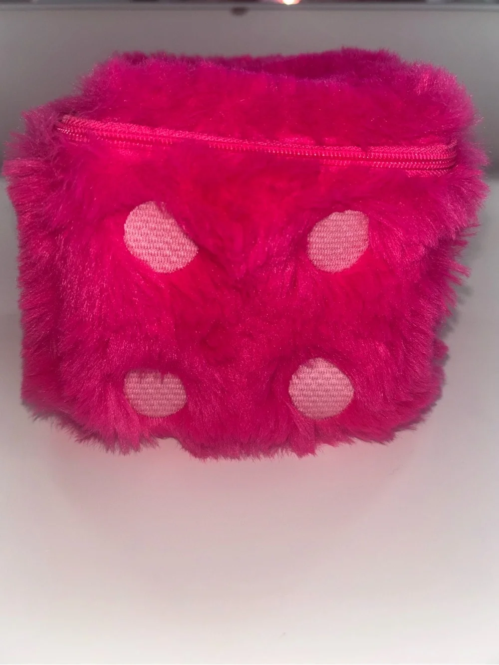 Benefit Cosmetics Rollin’ with Benetint Faux Fur Makeup Bag Wristlet – Empty